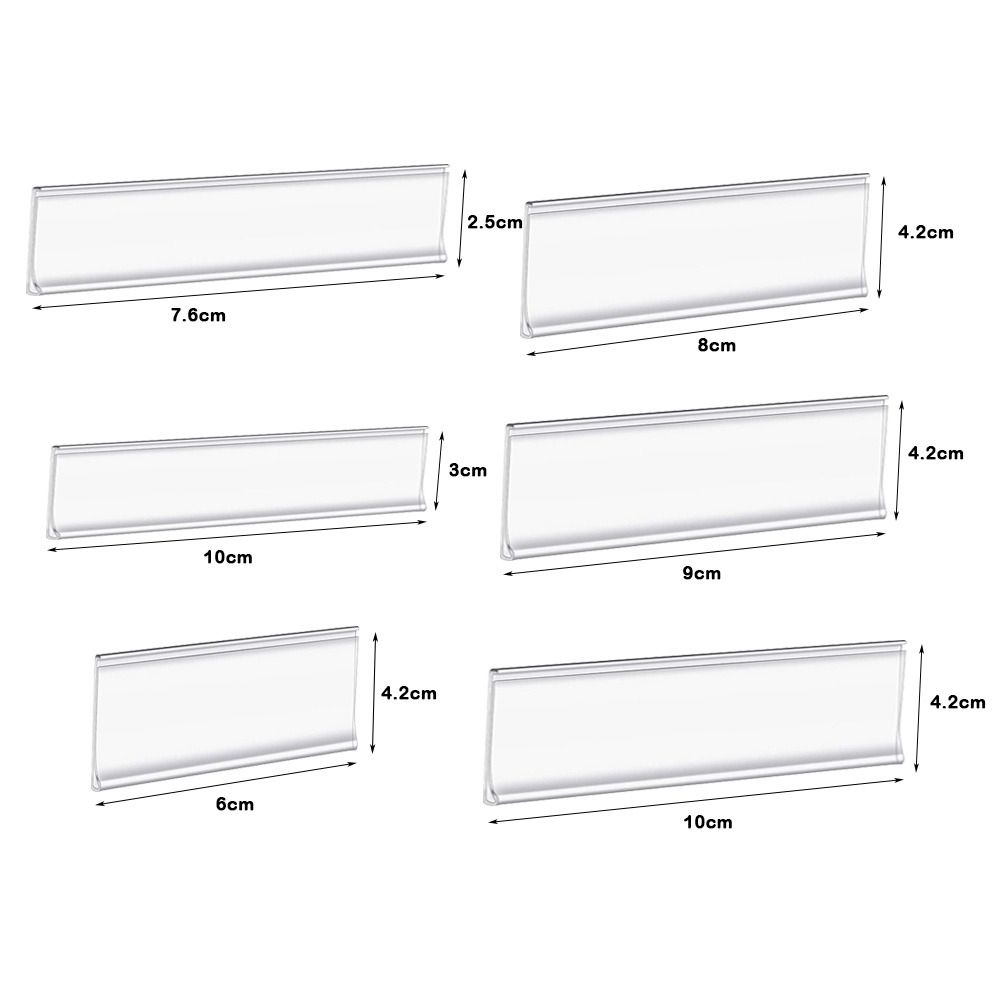10pcs PVC Material Self-adhesive Shelf Label Transparent Classification Label  Retail Display
