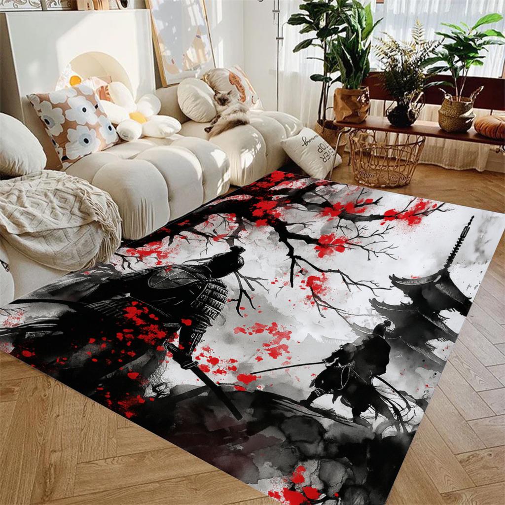 Beautiful Red Sunset Maiden Print Carpet Living Room Bedroom Decor Non-slip Parlor Floor Mat Surface Smooth Carpet Birthday Gift