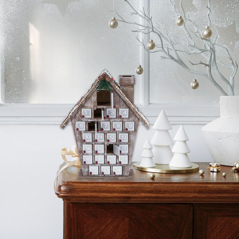 Advent Calendar Wooden House Countdown Calendar With Drawers Christmas Advent Calendar With Drawers Countdown Calendars For