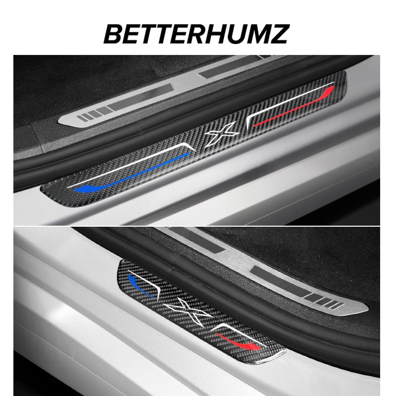 Carbon Fiber For BMW X5 E70 F15 X6 E71 F16 X1 E84 Door Sills Anti-Scuff Stickers Threshold Trim Strips Car Interior Accessories NM5