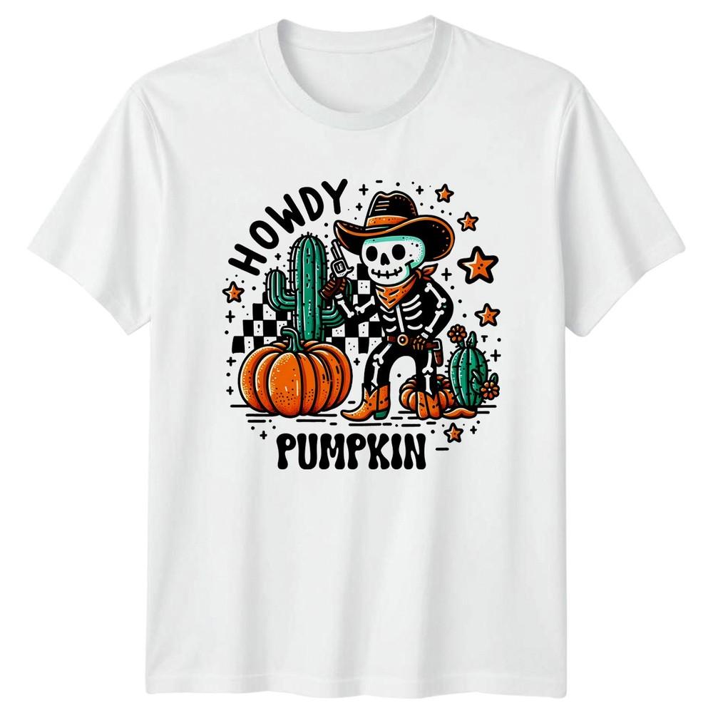 Howdy Pumpkin TShirt Western Skeleton Halloween Gift For Him And Her S