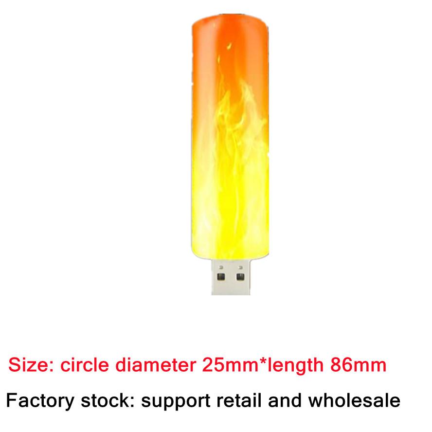 

USB Atmosphere Light LED Flame Flashing Candle Lights Book Lamp for Power Bank Camping Lighting Cigarette Atmosphere