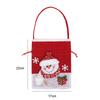 Christmas Gift Bag with Santa Apple Print, Jute-Like Candy Pouch for Xmas Decorations Holiday Party Favor