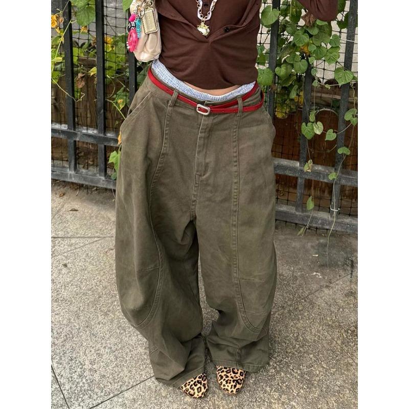American Retro Washed Gallery Scimitar Jeans Children's New Loose Lazy Floor Pants