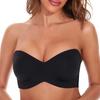 Full Support Non-Slip Convertible Bandeau Bra Strapless Push Up Plus Size Seamless Bra Underwire Convertible Smoothing Unpadded