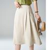 Wudao Elegant High-Waist A-Line Midi Skirt