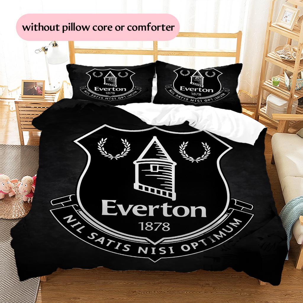 Everton F.C.  Pattern Bedding Quilt Set  Home Decoration  Gift (1 * Duvet Cover + 2 * Pillowcase  Without Core)