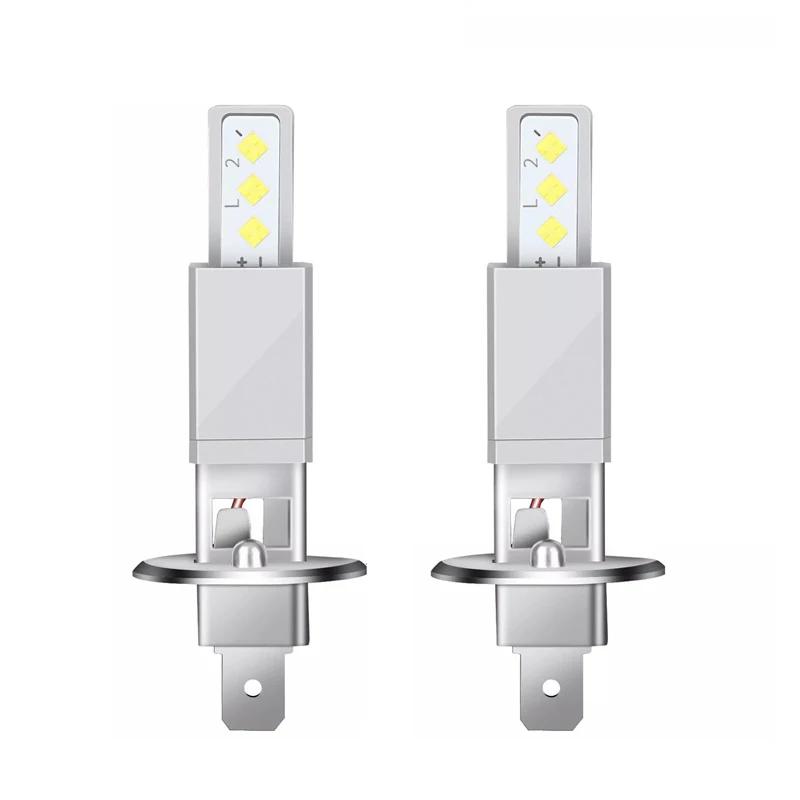 

2Pcs 2000LM H1 LED Headlight Bulb Car Head Fog Light 6000K White 12V-24V Super Bright,plug And Play Fanless серебряный