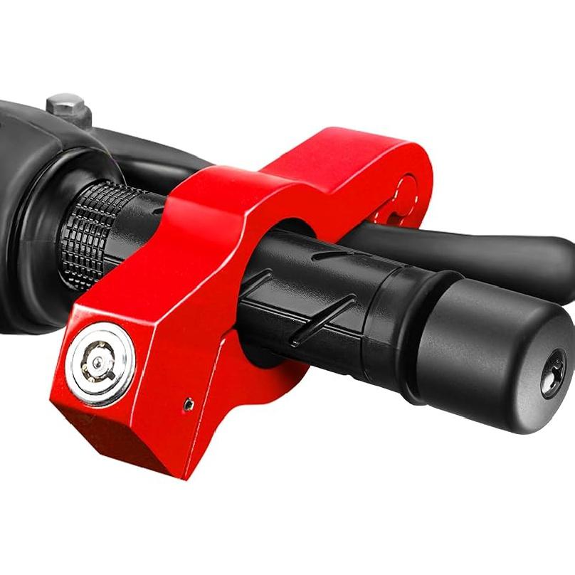 

Мотоциклетный замок для руля дроссельной заслонки и тормоза — красный сверхмощный противоугонный велосипедный замок Аксессуары для мотоциклов для мужчин — регулируемые защитные замки для красный