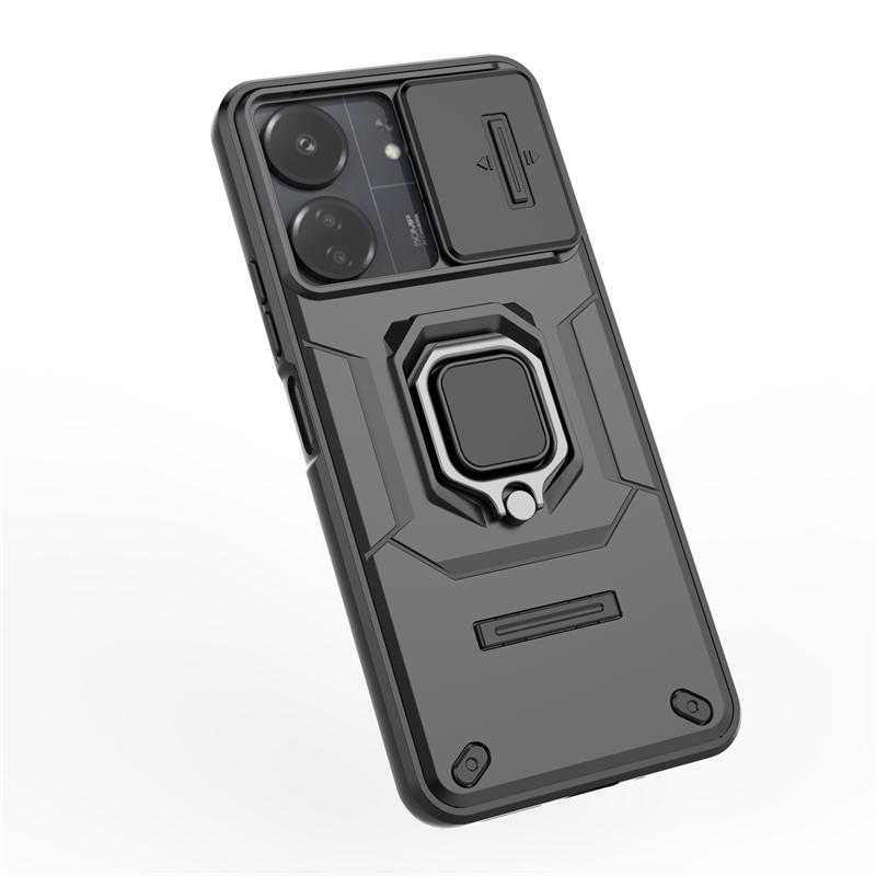 For Xiaomi Redmi 13C 4G Case Slide Camera Magnetic Holder Ring Armor Phone Case For Xiaomi Redmi 13C 13 C Redmi13C 5G Back Cover