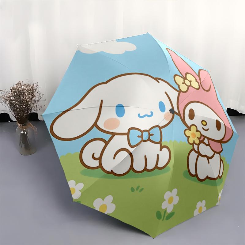 1pc My Melody & Cinnamoroll Outdoor Umbrella - Automatic Opening/Closing, Foldable Design, 8-Rib Iron Frame, Festival Gift for Fans, Travelers, Daily