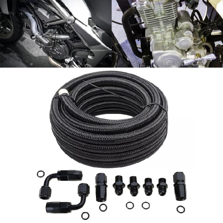 Automatic Transmission Coolers Line Kit Black 6AN Steel Braided Hose For 4L60E 4L65E Automobile Replacement
