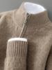 Men's Trendy Plaid Jacquard Wool Cardigan: Loose, Versatile, Long-Sleeved, Knitted, Cashmere Blend, Seven-Needle Thick.
