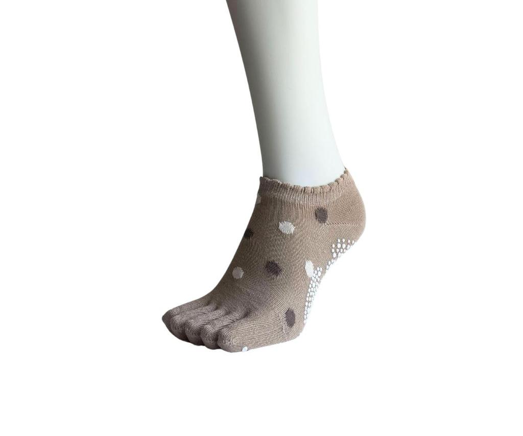 Ponožky pro ponožky pro krátkou sadu na jógu s puntíky 5-prsté dámské, sportovní, protiskluzové, 5-prsté dámské, délka, ponožky, roztomilé, vzor, 3 páry (barvy k dispozici)