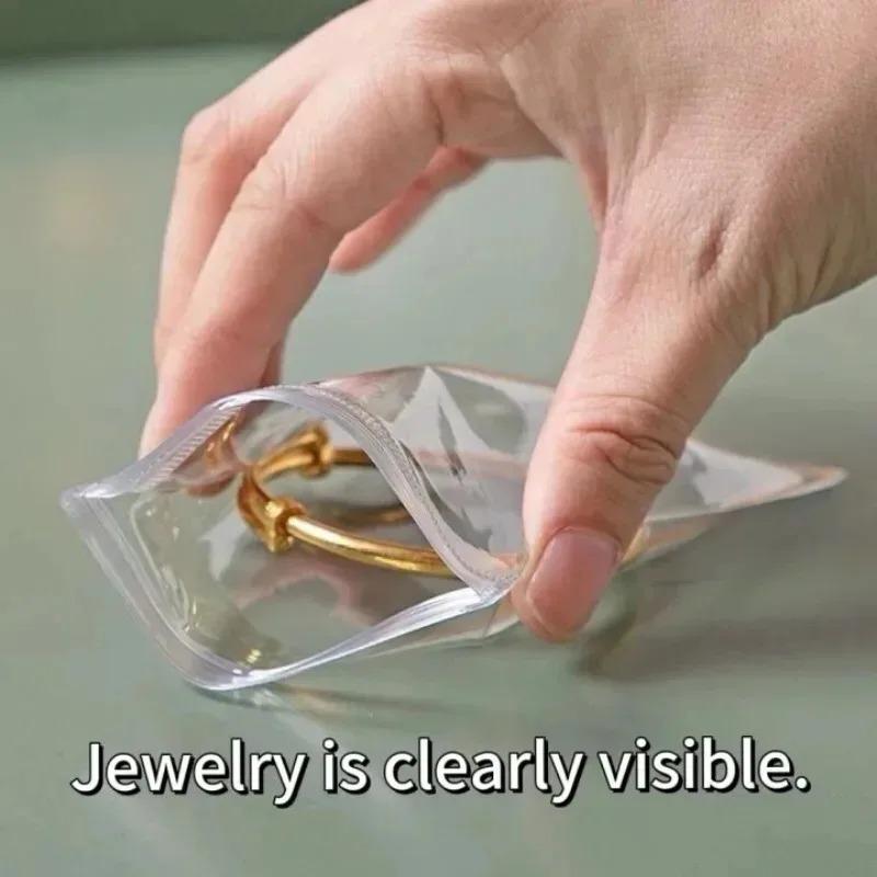 10-200Pcs Jewelry Storage Bag Anti-Oxidation Transparent Jewelry Organizer for Earring Necklace Bracelet Ring Holder Ziplock Bag