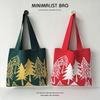Weihnachtsbaum Gestrickte Große Kapazität Handtasche Weibliche Mode Hundert Wald Liebhaber Straße Kreative Hohe Aussehen Ebene Schulter Tasche