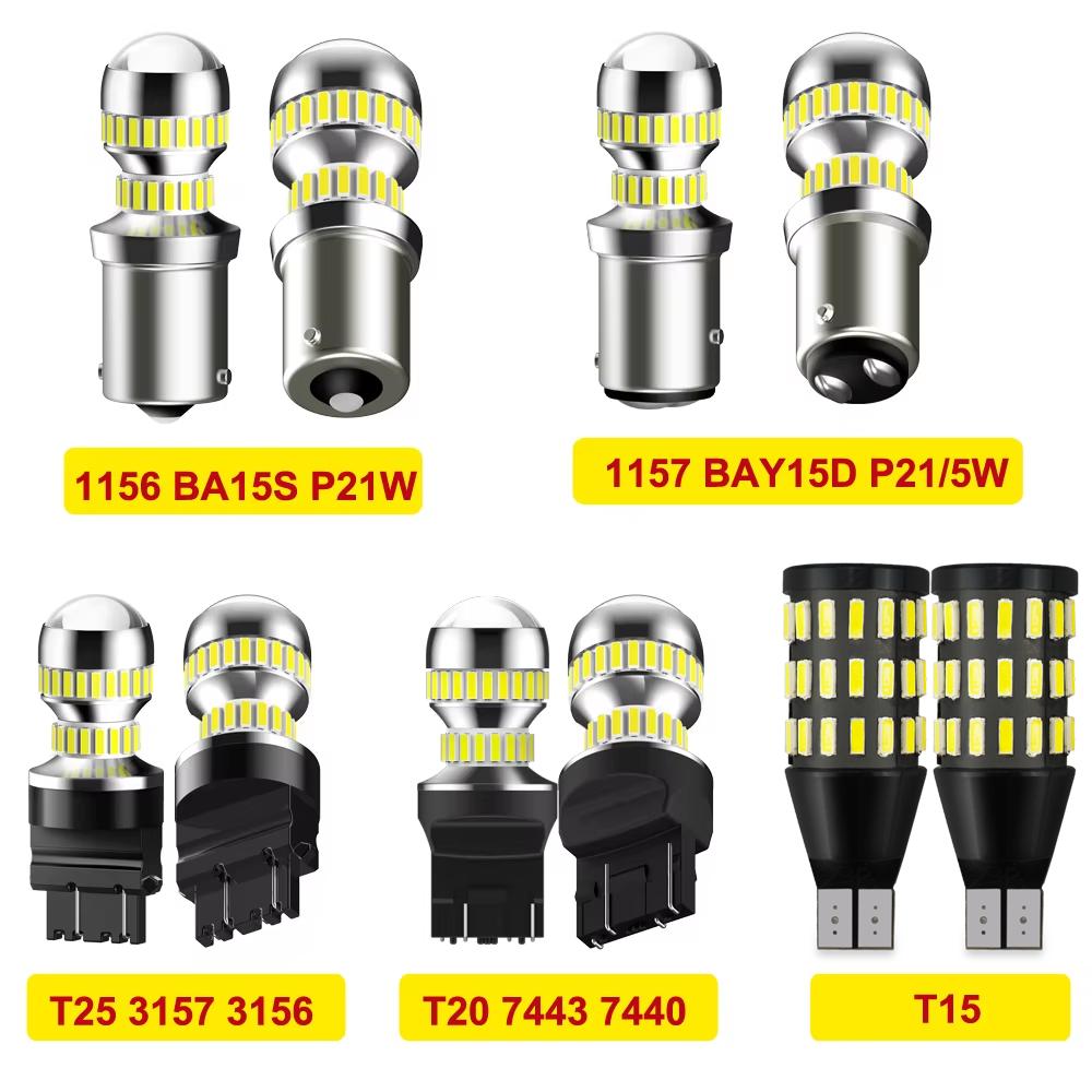 AUXITO 2Pcs Canbus BA15S P21W LED Bulb Car Light 1156 1157 BAY15D P21/5W Backup P21W T20 7443 7440 LED Bulbs Tail Parking Lamp Dome Lights 6