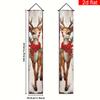 Merry Christmas Couplet Banner Sika Deer 1 Pair Polyester Indoor Outdoor Decor