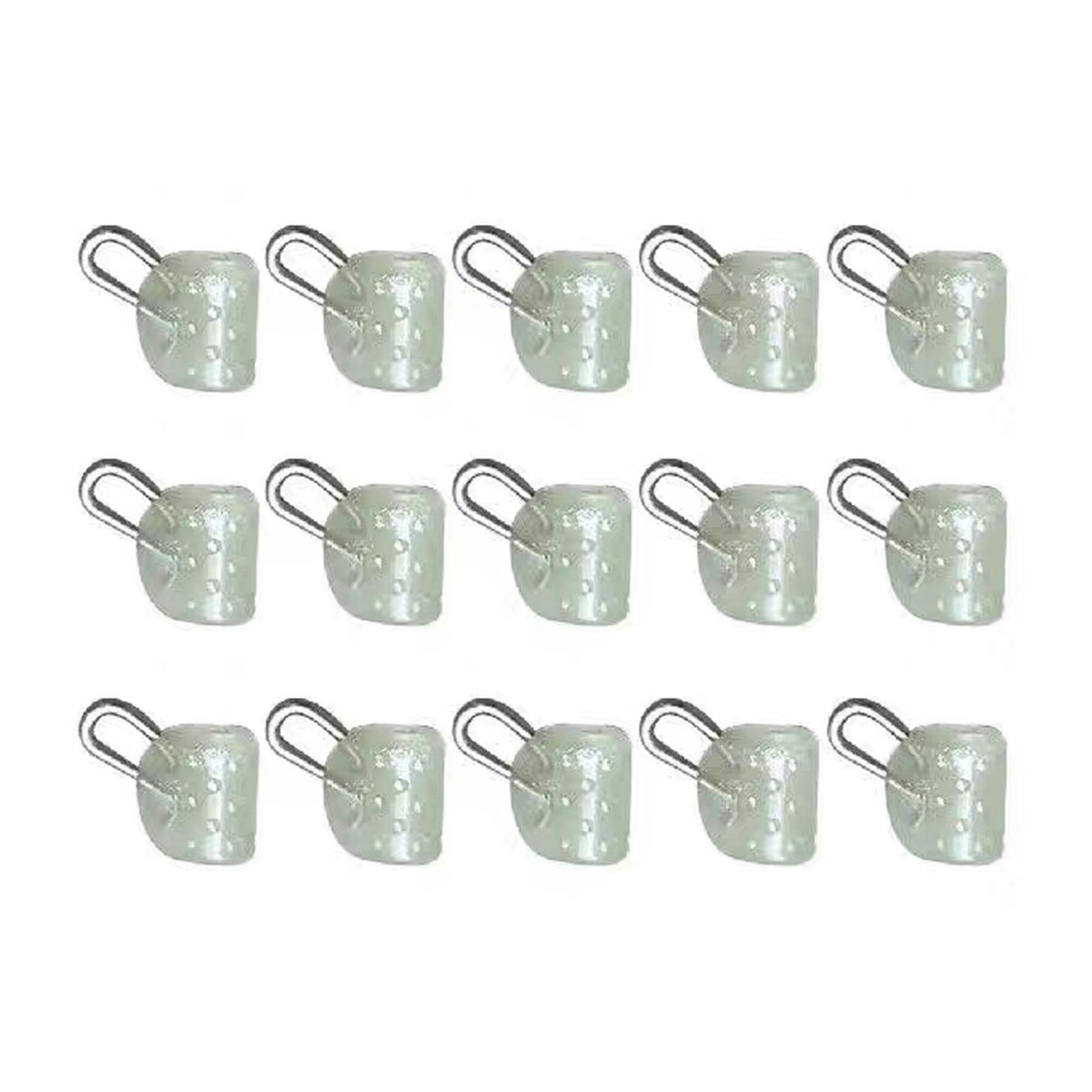 

15Pcs Plastic Abo Float Connectors Clear Snap Fishing Weight Slide Stable Balance Fishing Sinker Slip Clip Hook белый