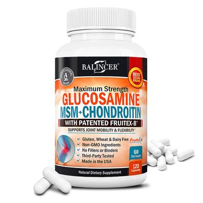 Glucosamine MSM Chondroitin with Patented FruiteX-B, Joint Mobility & Flexibility Support Supplement