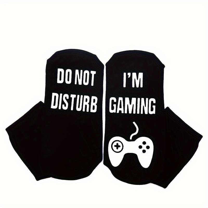 Men's Novelty Rubber Non-Slip Bottom Game Alphabet Graphics Breathable Comfortable Mid-Layer Crew Socks Daily Wear 18th Birthday Boys Gift