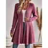 Womens Long Knit Cardigan 2026 Fall Winter Solid Color Casual Sweater Coat