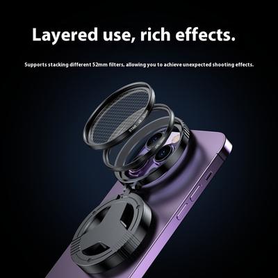 52mm CPL Polarizer Filter Magnetic Holder For iPhone 17 16 15 Pro Max Plus Android Smartphone for Vlogging Filter Stand Bracket