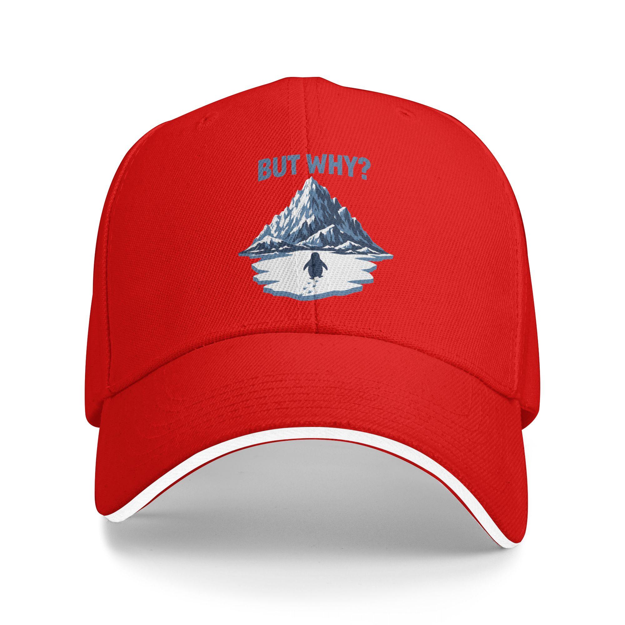 

Penguin But Why Funny Mountain Snow Winter Graphic Casual Baseball Cap Outdoor Sport Trucker Hat Summer Sun Men Baseball Caps One Size