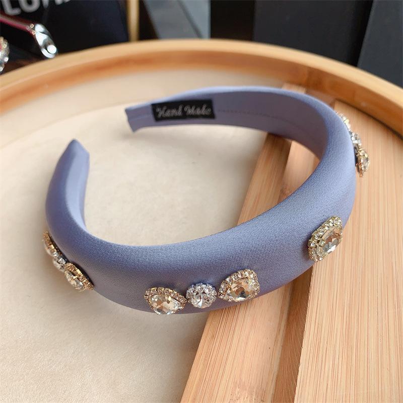 Luxury Colorful Silk Baroque Crystal Satin Bow Headband Volume Enhancing Hairpiece Women Glamorous Hair Accessories