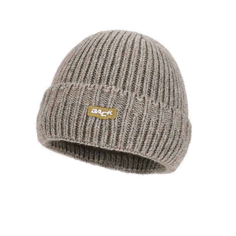 Winter Outdoor Warm Knitted Wool Hat Men's Fleece Cold-Proof Hat Scarf Two-Piece Set Windproof Ear Protection Cap