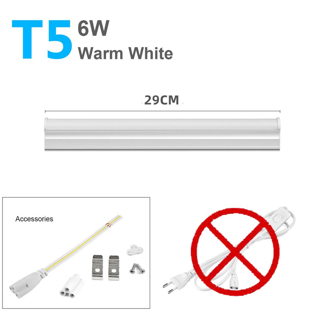 220V 110V T8 T5 Tube Led Lamp For home Decoration Led Light Bar 29cm 30cm 6W 8W Kitchen Lighting EU US Swtich Cable Connect Wire