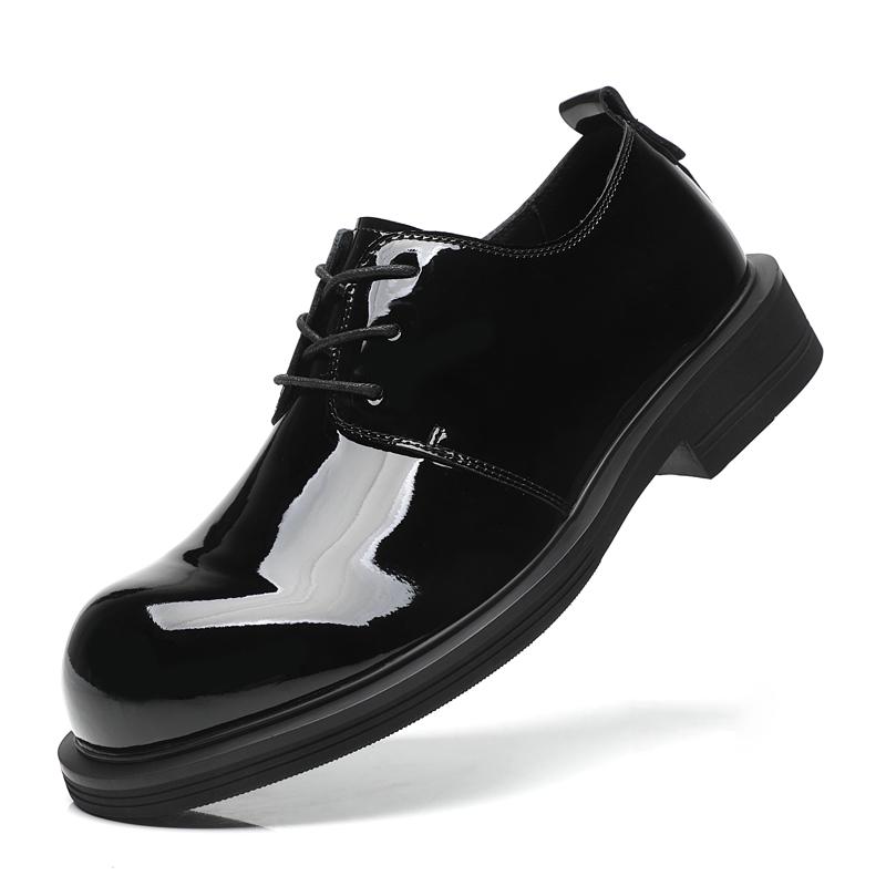 

Лакированные кожаные туфли Роскошный и модный мужской стиль дизайн для вечеринки и свадьбы жениха Высококачественная обувь на толстой подошве 44 чёрный
