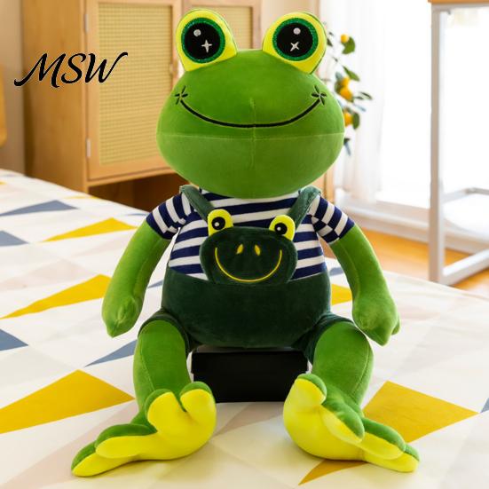 Frog Plush Toy Prince Princess Toy, Cute Stuffed Animal with Striped Shirt/Skirt, Soft Pillow for Bedroom, Birthday Gift Kids Lovers