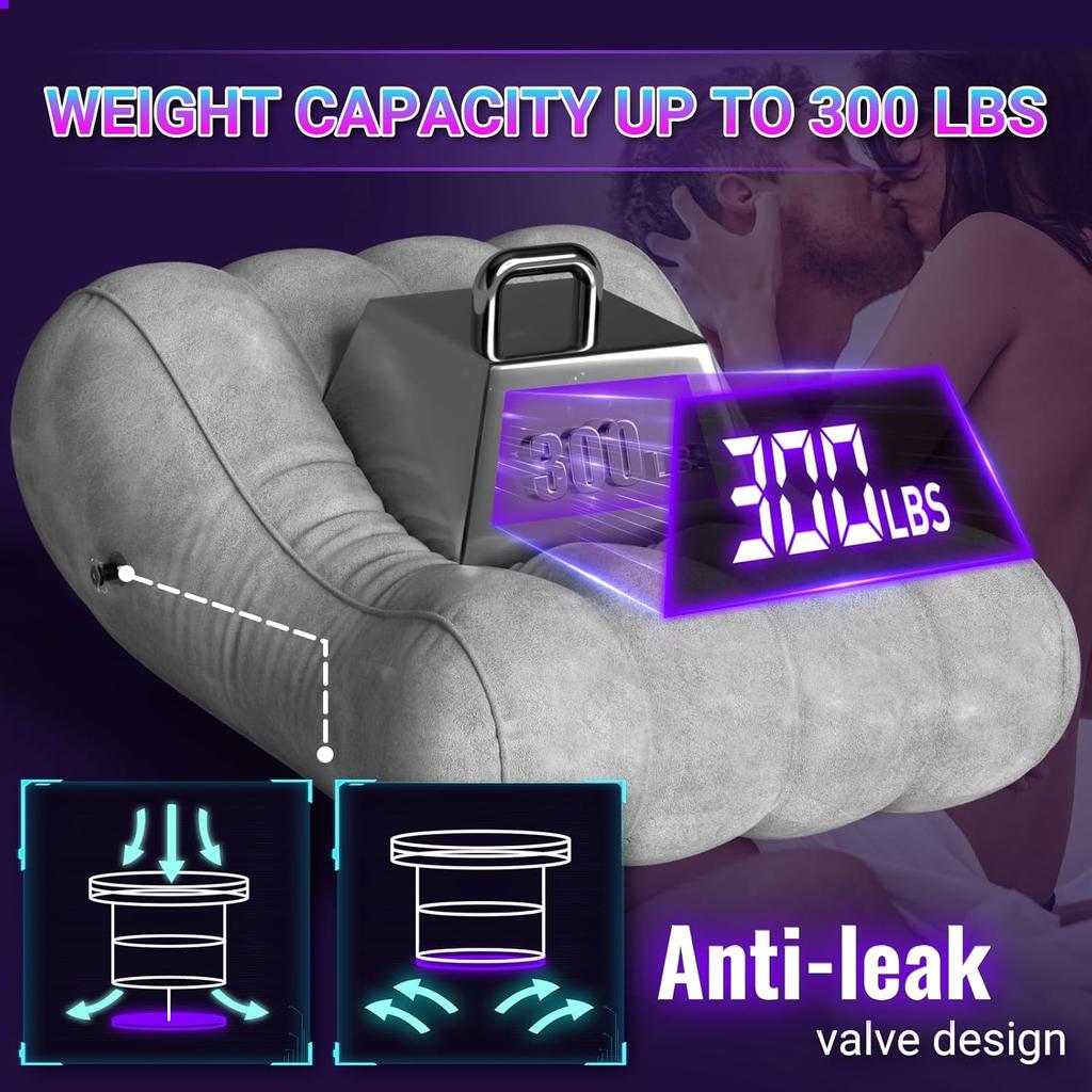 Sex Pillow Couples Sex Toys, Sex Furniture for Bedroom Inflatable Lounge Sex Chair, Sex Wedge Sex Sofa Bedroom, Velvety Anti-Leak Valve Sex Bed
