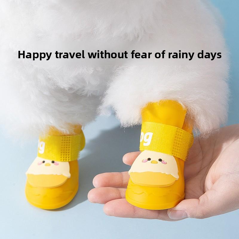 Dog Outdoor Waterproof Rain Shoe Covers Cartoon Egg-shaped Anti-dirty Durable Non-slip Cat Pet All Seasons