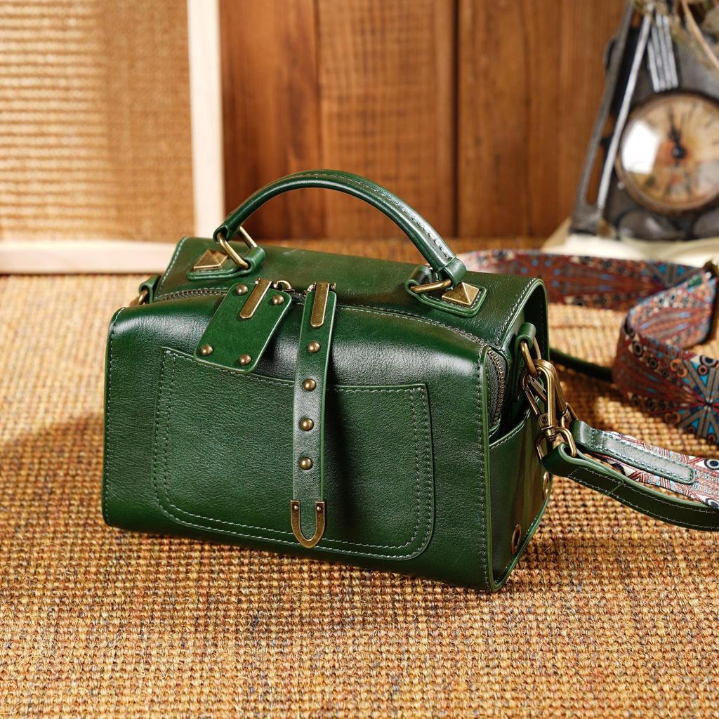 Damenhandtasche Luxus Echtes Leder Bost Handtaschen Vintage Stil Damen Umhängetasche Hohe Qualität Rindsleder Crossbody Taschen 9239