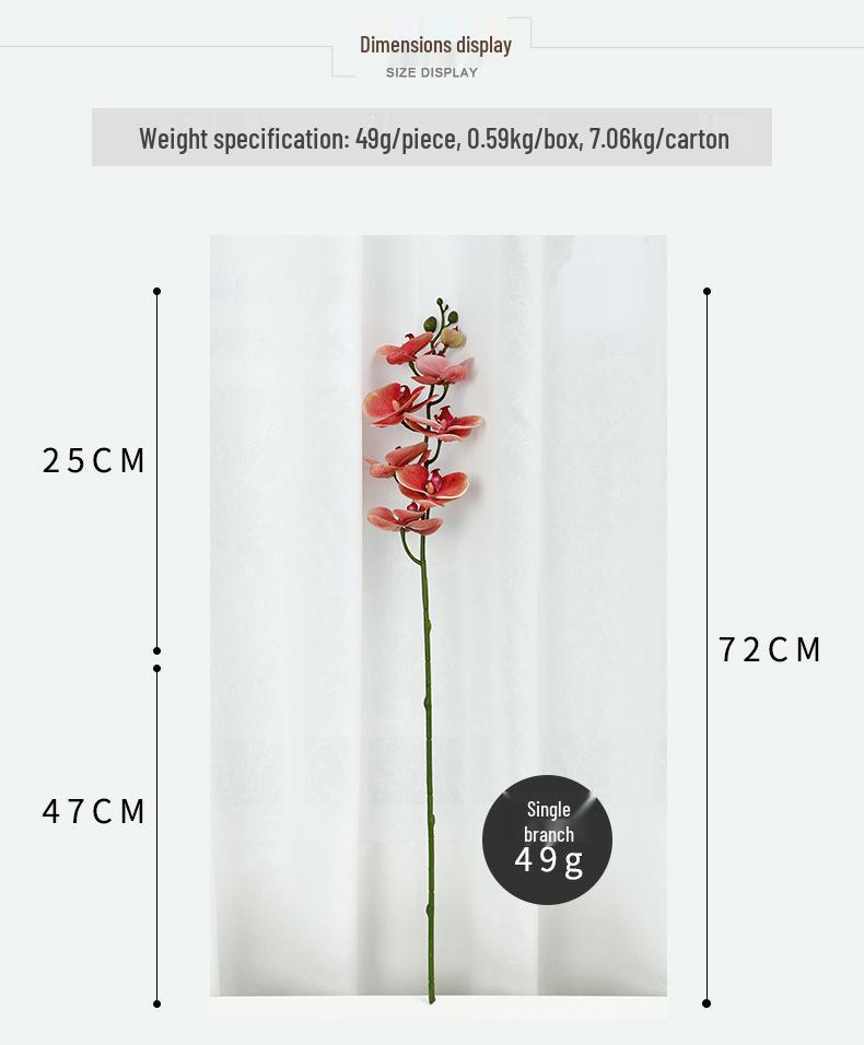 Lan Kwai Fong Luxurious Phalaenopsis Artificial Flowers for Living Room Decoration