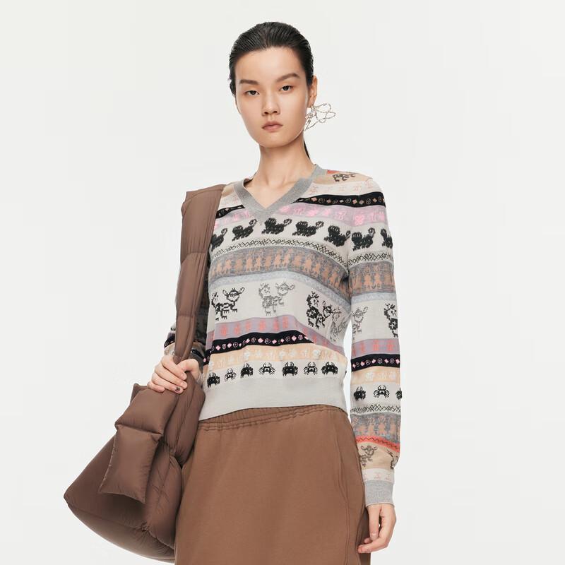 JNBY Women's V-neck Wool Knit Pullover