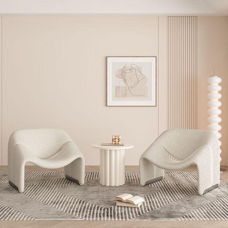 YJHOME Cream Style Smile Single Sofa Chair