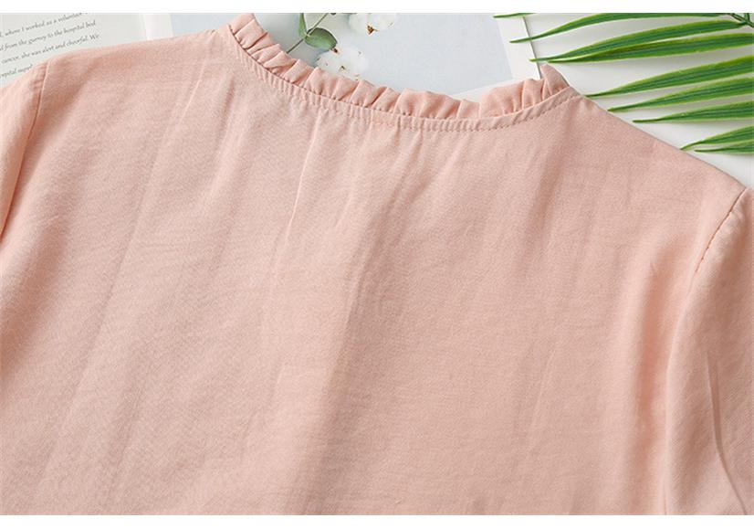 2026 Spring Plus Size Elegant Long Sleeve Shirt with Ruffle Collar