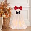 yangyizhi LED Ghost Decoration, Halloween Pink Bow Tabletop Ornament, Soft Fabric Haunted House Decor with Warm Glow for Home