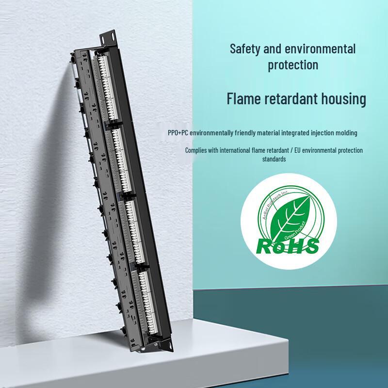 UNITEK Cat6 Gigabit 24-Port 1U Rackmount Patch Panel