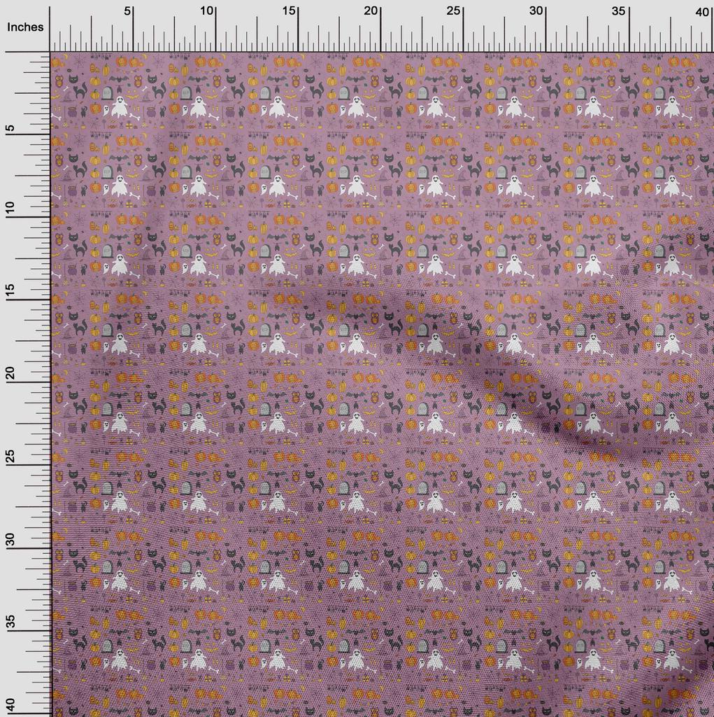 oneOone Cotton Flex Black Fabric Halloween Dress Material Fabric Print Fabric By The Yard 40 Inch