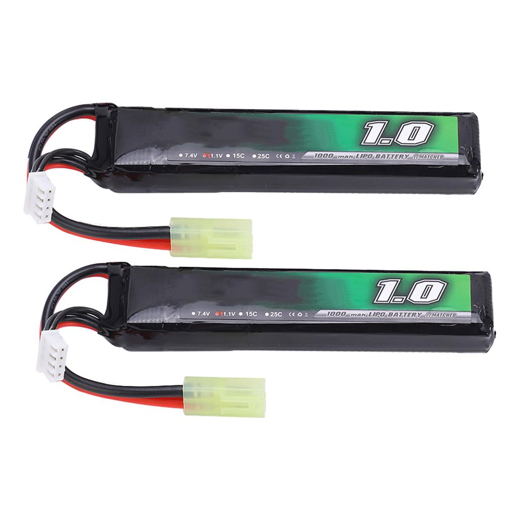 2 Stück 11,1 V 1000 mAh 15C Lipo-Akkupack mit Mini-Stecker Einzelzelle für Tamiya für RC-Auto Spielzeug