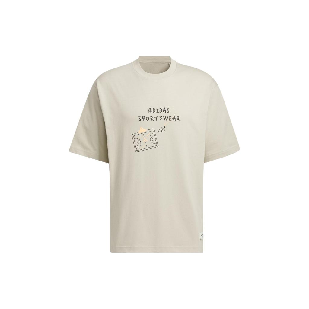 Adidas Graphic T-Shirt With Animal Print And Logo Men Tops Light-Grey JP4579