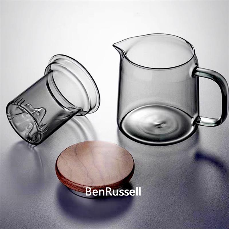450ml High Borosilicate Glass Teapot With Mountain Wiew Filter Tea Water Separation Brewing Tea Pot Kungfu Tea Maker Teaware