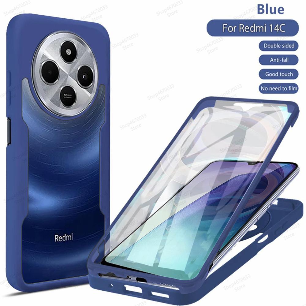 Shockproof 360 Full Cover Case For Xiaomi Redmi 14C 4G 13C 12C 12 Turbo 3 A1 A2 Plus 10C 10 10A 9C 9A Soft Silicone Bumper Case