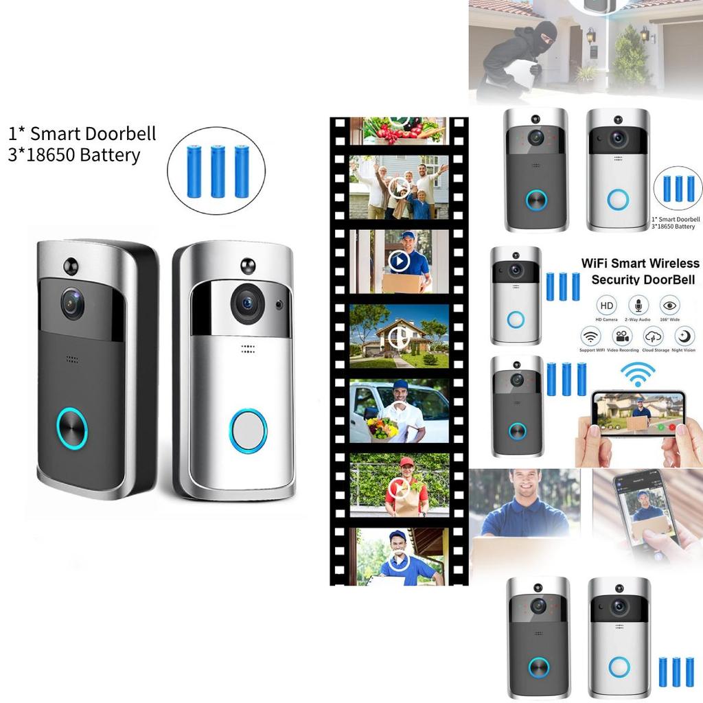 Wireless Visual Smart Doorbell With Voice Intercom And Remote Wifi Functionality For Home Security
