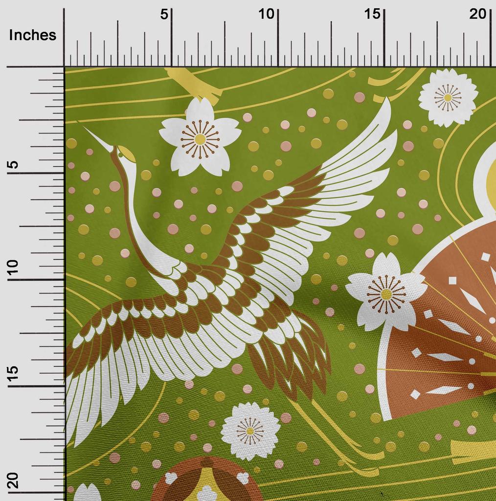 oneOone Cotton Flex Dark Gray Fabric Asian Japanese Pattern Sewing Material Print Fabric By The Yard 40 Inch