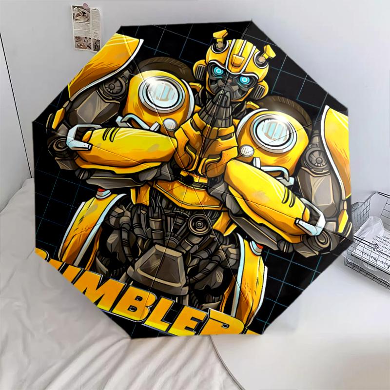 1 Stück Automatischer Faltregenschirm - Transformers-Muster, Tragbares & Faltbares Design mit 8 Speichen, Weihnachts-Geburtstagsgeschenke